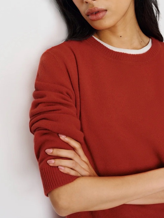 Reformation Sweaters - Reformation Cashmere Boyfriend Sweater (M) - SUN-DRIED TOMATO - NWOT